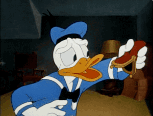 Donald the Duck with empty wallet