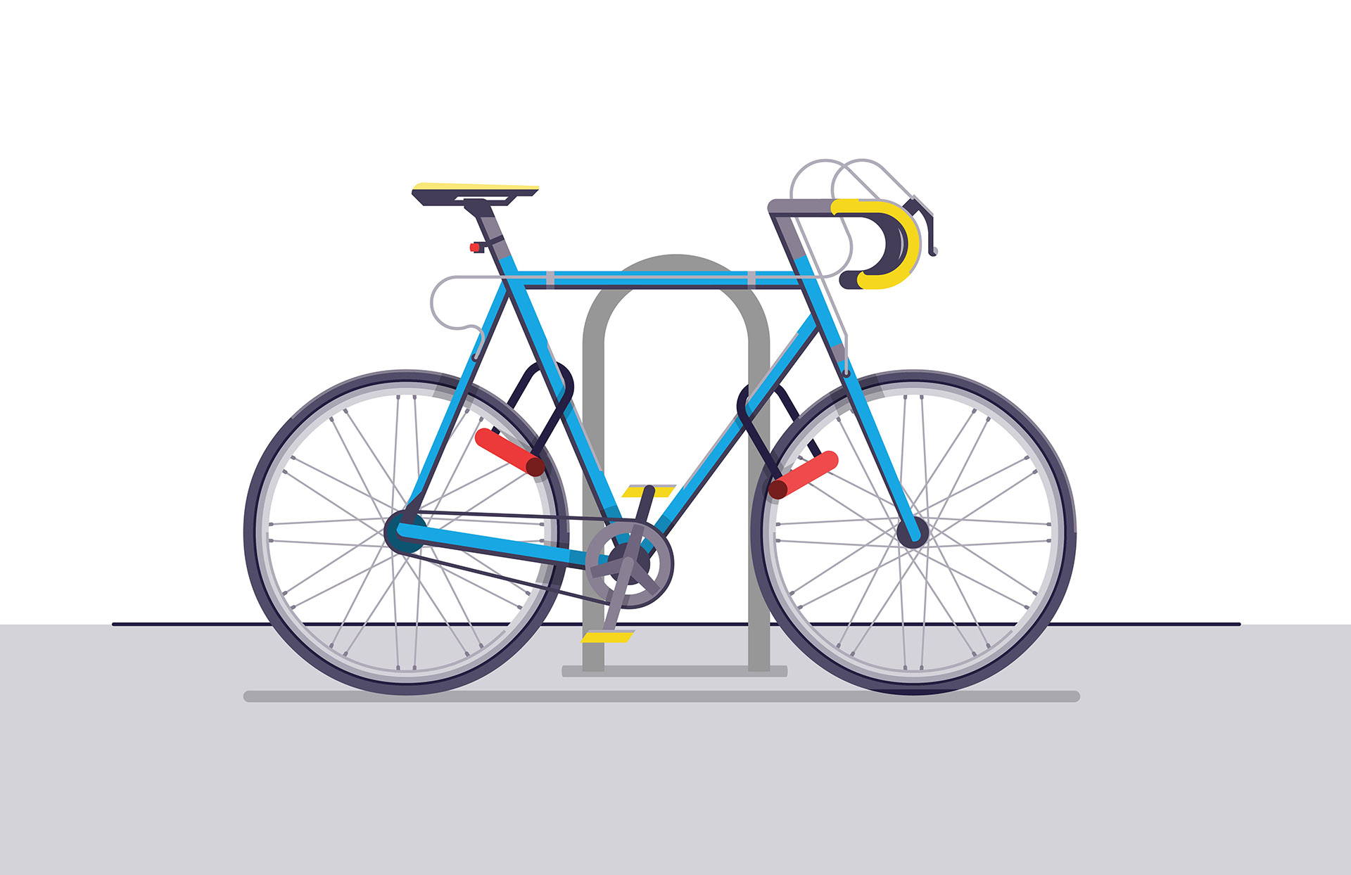 Handige manier om je fiets te verankeren (en prima manier om 'm helemaal op slot te zetten).